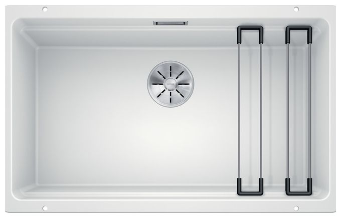 Silgranit 1 Becken  ETAGON 700-U Unterbauspüle für 80 cm Unterschrank (Weiß) 