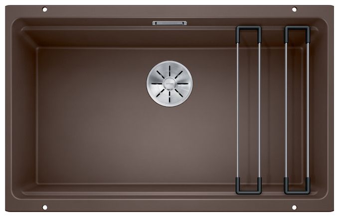 Silgranit 1 Becken  ETAGON 700-U Unterbauspüle für 80 cm Unterschrank (Braun) 