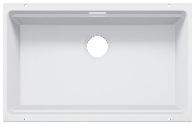 Silgranit 1 Becken  ETAGON 700-U Unterbauspüle für 80 cm Unterschrank (Weiß) 
