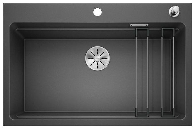Silgranit 1 Becken  ETAGON 8 Einbauspüle für 80 cm Unterschrank (Anthrazit) 