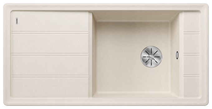 Silgranit 1 Becken  FARON XL 6 S Einbauspüle für 60 cm Unterschrank (Weiß) 
