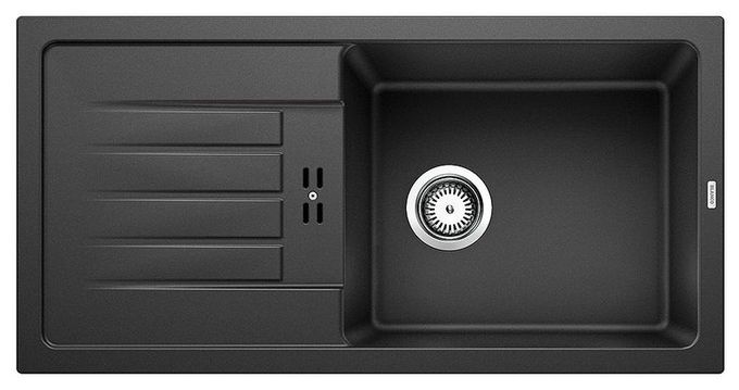 Silgranit 2 Becken  FAVUM XL 6 S Einbauspüle für 60 cm Unterschrank (Anthrazit) 