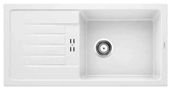 Silgranit 2 Becken  FAVUM XL 6 S Einbauspüle für 60 cm Unterschrank (Weiß) 
