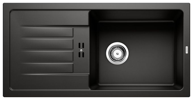 Silgranit 2 Becken  FAVUM XL 6 S Einbauspüle für 60 cm Unterschrank (Schwarz) 