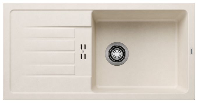 Silgranit 2 Becken  FAVUM XL 6 S Einbauspüle für 60 cm Unterschrank (Weiß) 