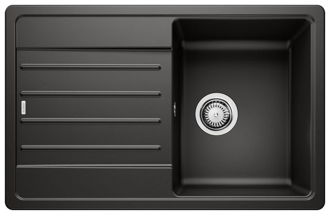 LEGRA 45 S, SILGRANIT, schwarz, ohne Ablauffernbedienung, reversibel, 450 mm Untermaß 