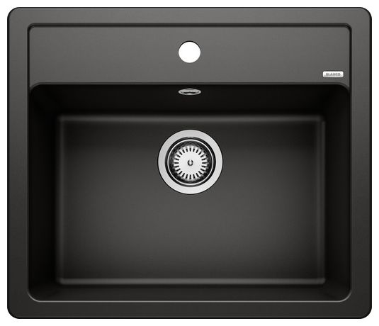 Silgranit 1 Becken  LEGRA 6 Einbauspüle für 60 cm Unterschrank (Schwarz) 