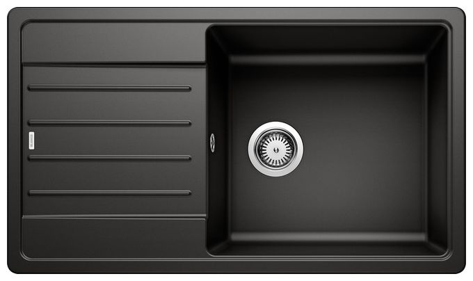 LEGRA XL 6 S, SILGRANIT, schwarz, ohne Ablauffernbedienung, reversibel, 600 mm Untermaß 
