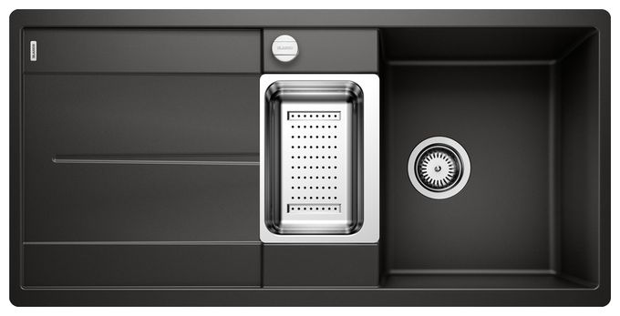 Silgranit 2 Becken  METRA 6 S-F Flächenbündige Spüle für 60 cm Unterschrank (Schwarz) 