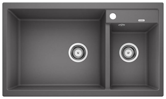 Silgranit 2 Becken  METRA 9 Einbauspüle für 90 cm Unterschrank (Grau) 