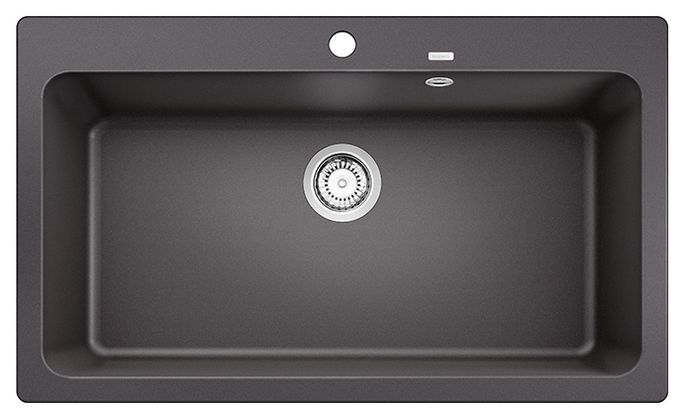 Silgranit 1 Becken  NAYA XL 9 Einbauspüle für 90 cm Unterschrank (Grau) 