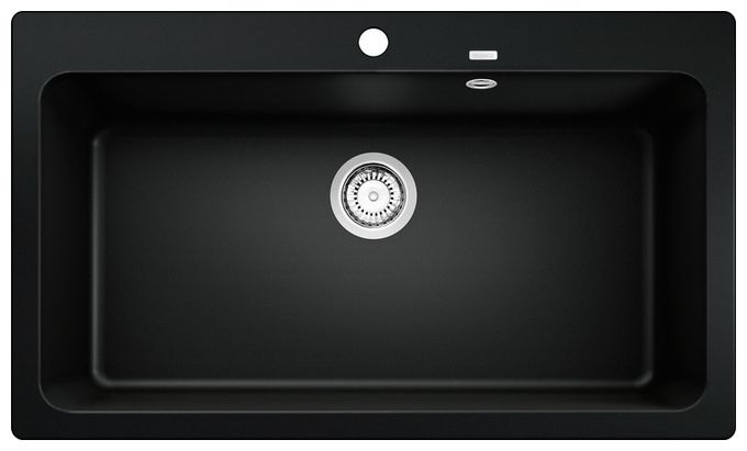 Silgranit 1 Becken  NAYA XL 9 Einbauspüle für 90 cm Unterschrank (Schwarz) 