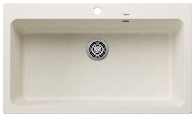 Silgranit 1 Becken  NAYA XL 9 Einbauspüle für 90 cm Unterschrank (Weiß) 