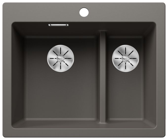 Silgranit 2 Becken  PLEON 6 Split Einbauspüle für 60 cm Unterschrank (Grau) 
