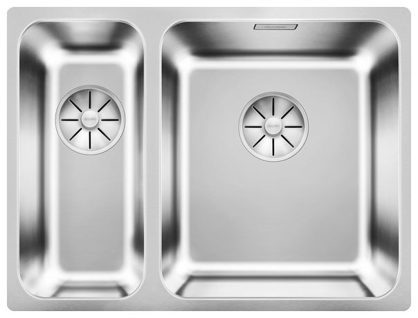 SOLIS 340/180-U, Edelstahl Bürstfinish, ohne Ablauffernbedienung, ohne Zubehör, Becken rechts, 600 mm Untermaß 