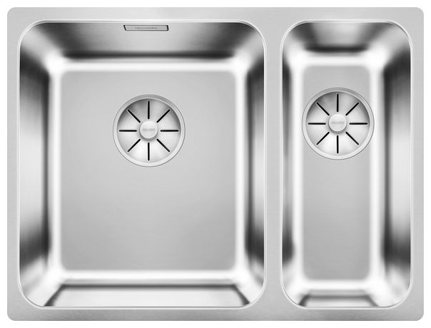 SOLIS 340/180-U, Edelstahl Bürstfinish, ohne Ablauffernbedienung, ohne Zubehör, Becken links, 600 mm Untermaß 