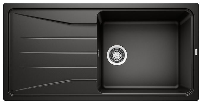 SONA XL 6 S, SILGRANIT, schwarz, ohne Ablauffernbedienung, reversibel, 600 mm Untermaß 