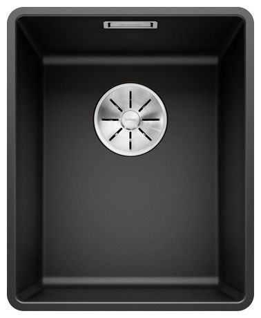 SUBLINE 320-F, SILGRANIT, schwarz, ohne Ablauffernbedienung, keine Beckenlage, 400 mm Untermaß 