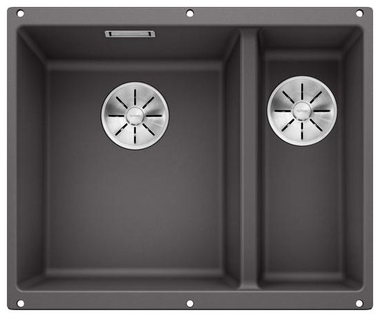 Silgranit 2 Becken  SUBLINE 340/160-U Unterbauspüle für 60 cm Unterschrank (Grau) 
