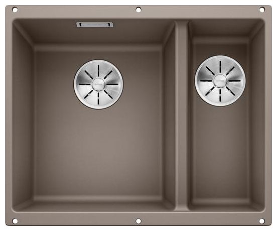 Silgranit 2 Becken  SUBLINE 340/160-U Unterbauspüle für 60 cm Unterschrank (Beige) 