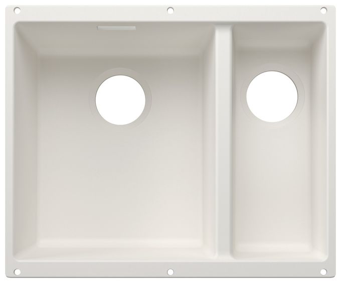 Silgranit 2 Becken  SUBLINE 340/160-U Unterbauspüle für 60 cm Unterschrank (Weiß) 