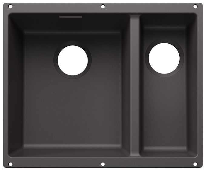 Silgranit 2 Becken  SUBLINE 340/160-U Unterbauspüle für 60 cm Unterschrank (Grau) 