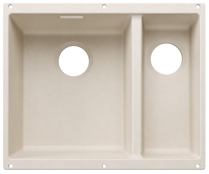 Silgranit 2 Becken  SUBLINE 340/160-U Unterbauspüle für 60 cm Unterschrank (Weiß) 