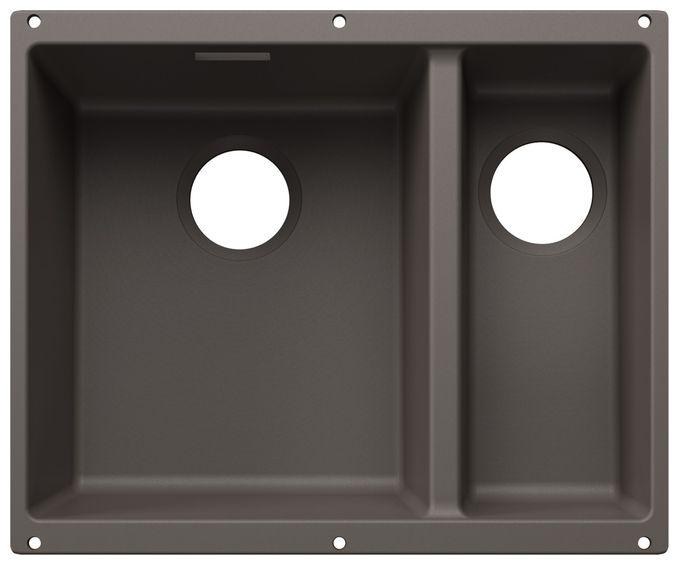 Silgranit 2 Becken  SUBLINE 340/160-U Unterbauspüle für 60 cm Unterschrank (Grau) 