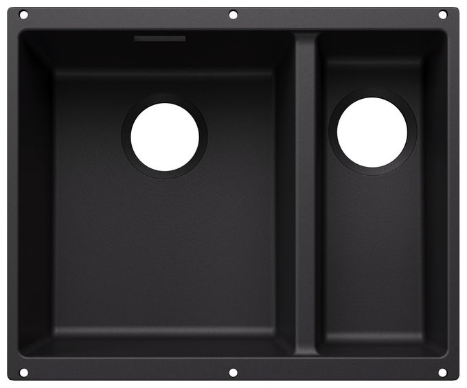 Silgranit 2 Becken  SUBLINE 340/160-U Unterbauspüle für 60 cm Unterschrank (Schwarz) 