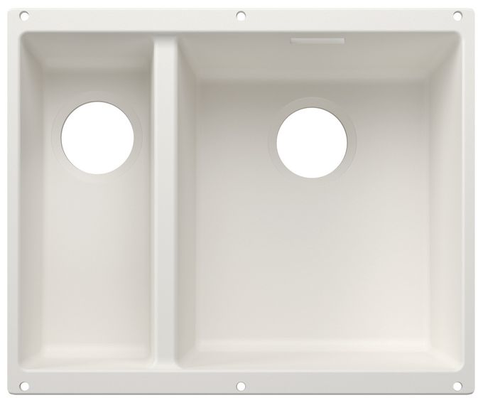 Silgranit 2 Becken  SUBLINE 340/160-U Unterbauspüle für 60 cm Unterschrank (Weiß) 