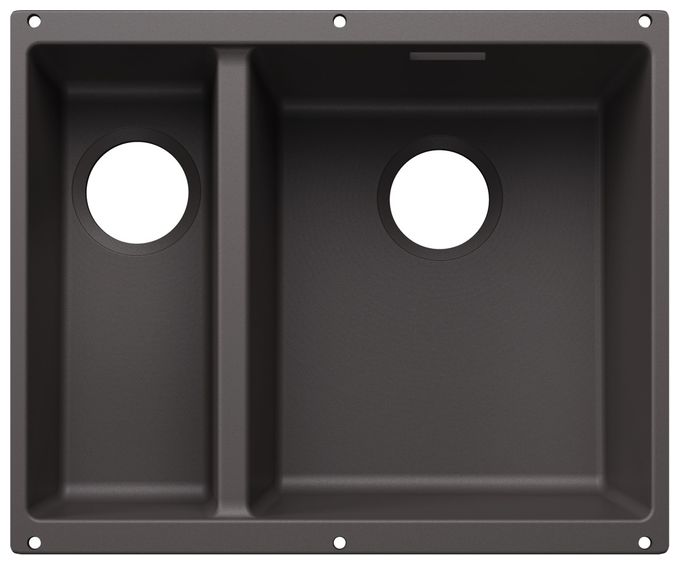 Silgranit 2 Becken  SUBLINE 340/160-U Unterbauspüle für 60 cm Unterschrank (Grau) 