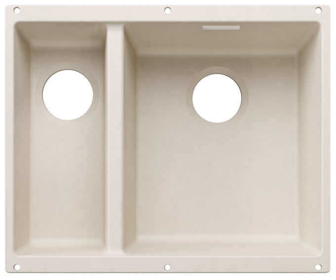 Silgranit 2 Becken  SUBLINE 340/160-U Unterbauspüle für 60 cm Unterschrank (Weiß) 