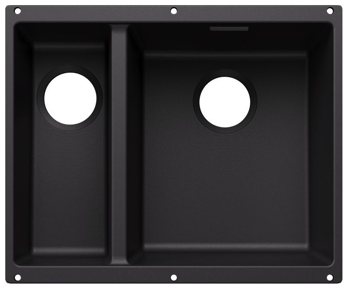Silgranit 2 Becken  SUBLINE 340/160-U Unterbauspüle für 60 cm Unterschrank (Schwarz) 