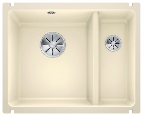 Keramik 2 Becken SUBLINE 350/150-U Unterbauspüle für 60 cm Unterschrank 