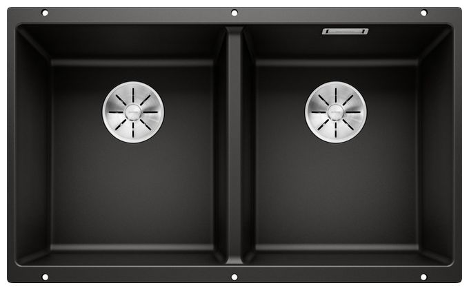 SUBLINE 350/350-U, SILGRANIT, schwarz, ohne Ablauffernbedienung, keine Beckenlage, 800 mm Untermaß 