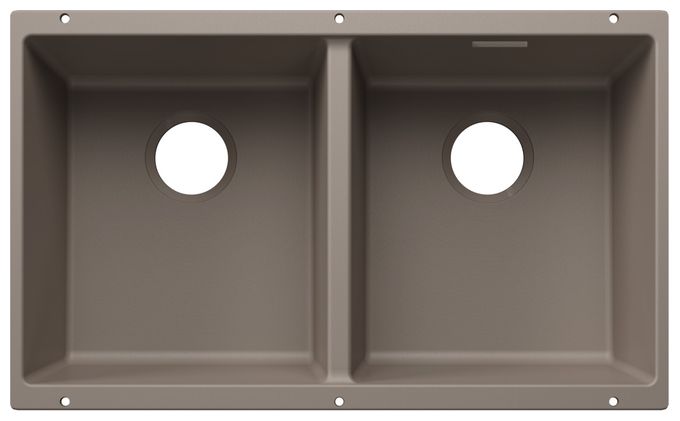 Silgranit 2 Becken  SUBLINE 350/350-U Unterbauspüle für 80 cm Unterschrank (Braun) 