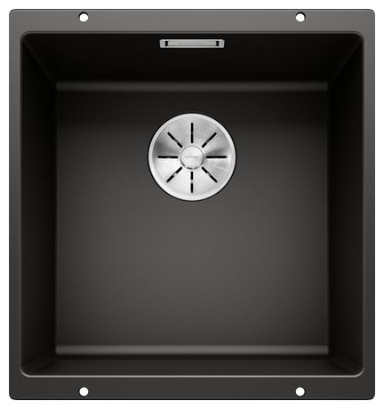 Silgranit 1 Becken  SUBLINE 400-U Unterbauspüle für 50 cm Unterschrank (Schwarz) 