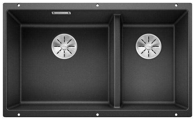 SUBLINE 430/270-U, SILGRANIT, anthrazit, ohne Ablauffernbedienung, Becken links, 800 mm Untermaß 
