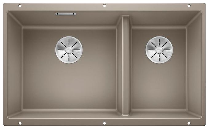 SUBLINE 430/270-U, SILGRANIT, tartufo, ohne Ablauffernbedienung, Becken links, 800 mm Untermaß 