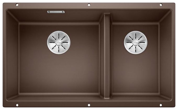 SUBLINE 430/270-U, SILGRANIT, cafe, ohne Ablauffernbedienung, Becken links, 800 mm Untermaß 