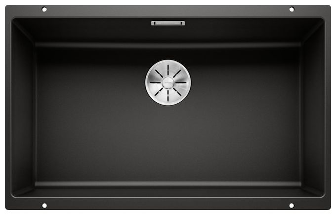 SUBLINE 700-U, SILGRANIT, schwarz, ohne Ablauffernbedienung, keine Beckenlage, 800 mm Untermaß 