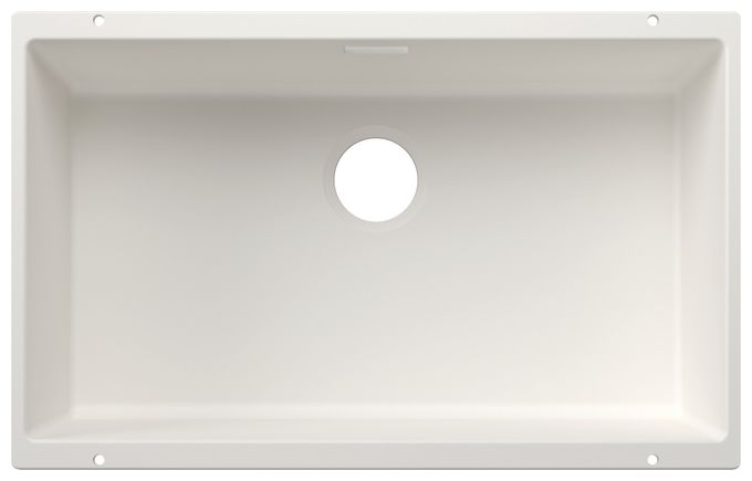 Silgranit 1 Becken  SUBLINE 700-U Unterbauspüle für 80 cm Unterschrank (Weiß) 