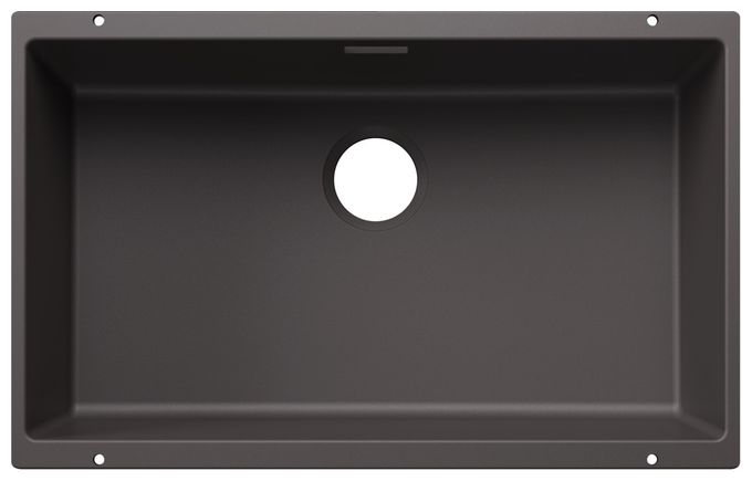 Silgranit 1 Becken  SUBLINE 700-U Unterbauspüle für 80 cm Unterschrank (Grau) 