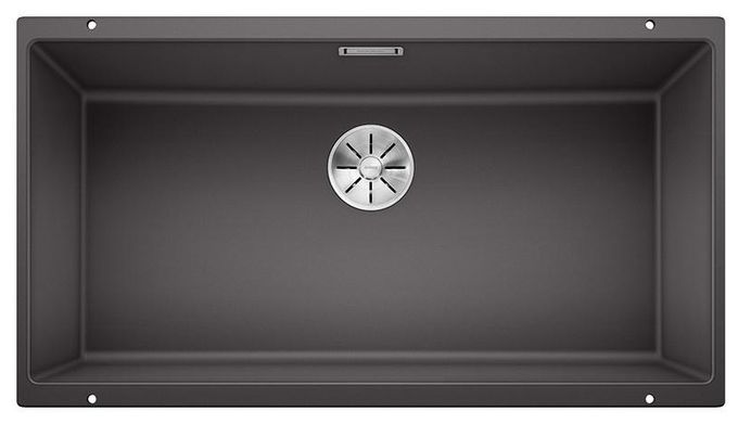 Silgranit 1 Becken  SUBLINE 800-U Unterbauspüle für 90 cm Unterschrank (Grau) 