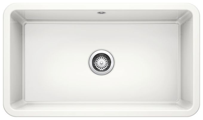 Keramik 1 Becken  VILLAE SINGLE FARMHOUSE Einbauspüle für 80 cm Unterschrank (Weiß) 