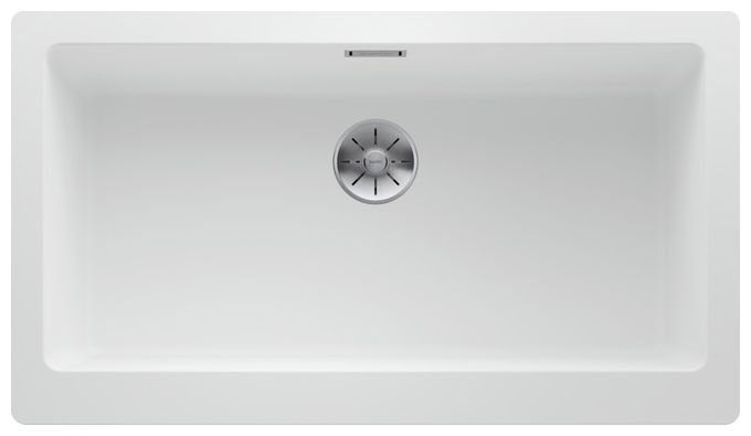 Silgranit 1 Becken  VINTERA XL 9-UF Flächenbündige Spüle für 90 cm Unterschrank (Weiß) 