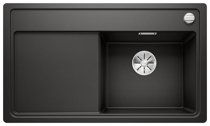 Silgranit 1 Becken  ZENAR 45 S-F Flächenbündige Spüle für 45 cm Unterschrank (Schwarz) 