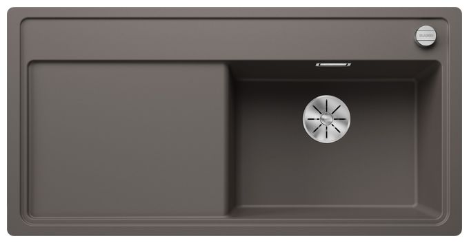 Silgranit 1 Becken  ZENAR XL 6 S-F Flächenbündige Spüle für 60 cm Unterschrank (Grau) 