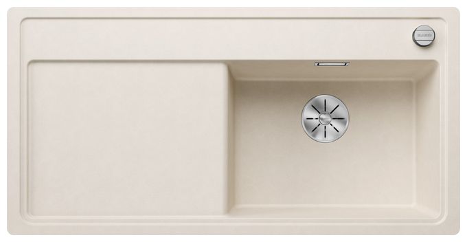 Silgranit 1 Becken  ZENAR XL 6 S-F Flächenbündige Spüle für 60 cm Unterschrank (Weiß) 
