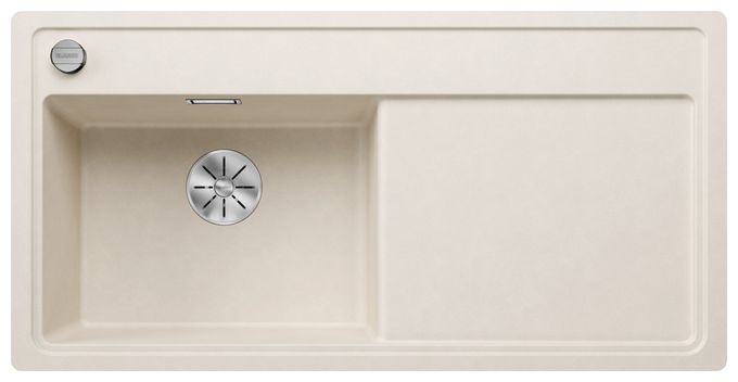 Silgranit 1 Becken  ZENAR XL 6 S-F Flächenbündige Spüle für 60 cm Unterschrank (Weiß) 